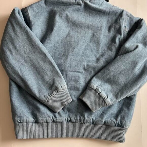 Old Navy Oversized Denim Zip Hoodie Medium Wash Lined M - Picture 12 of 12